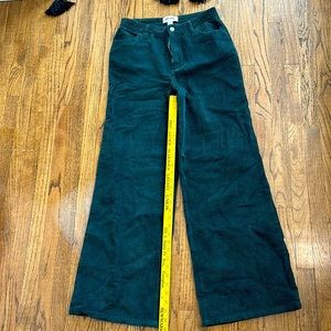 RSQ wide leg pants, dark green corduroy, Tillys brand